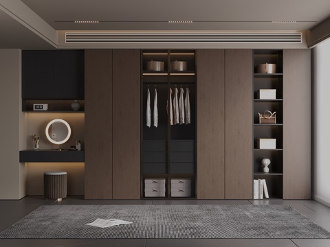 Middle Ancient Neo-Chinese Style Wardrobe Wardrobe Dressing Table