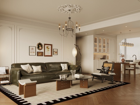 Middle French DiningRoom Cream Silent Restaurant Living Room
