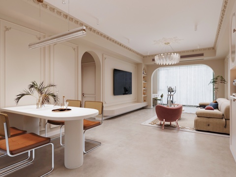 Cream Style Living&Dining Room