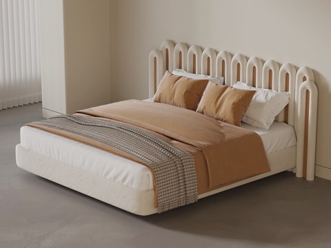 Modern Cream Double Bed