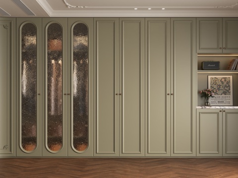 French Vintage Cloakroom French Corner Wardrobe Combination French Glass Door Wardrobe French Curved Round