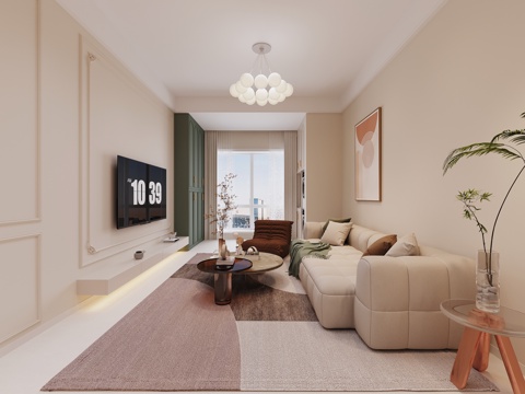 Cream Style Living&Dining Room
