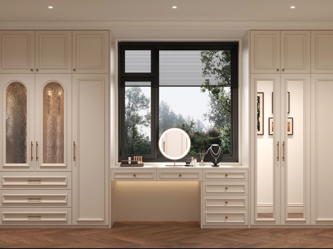 French Cloakroom Wardrobe French Custom Cosmetic Cabinet French Water Ripple Wardrobe Cosmetic Jewelry Ornaments