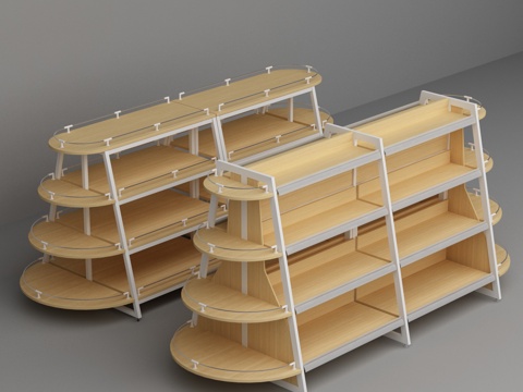 Trapezoid supermarket convenience store shelves