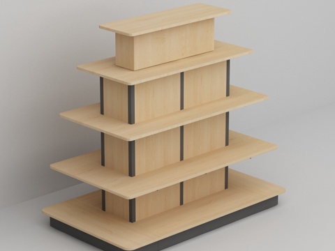 Supermarket convenience store four display shelves
