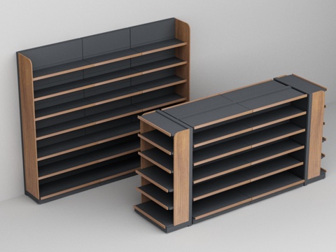 Supermarket convenience store wooden side shelf