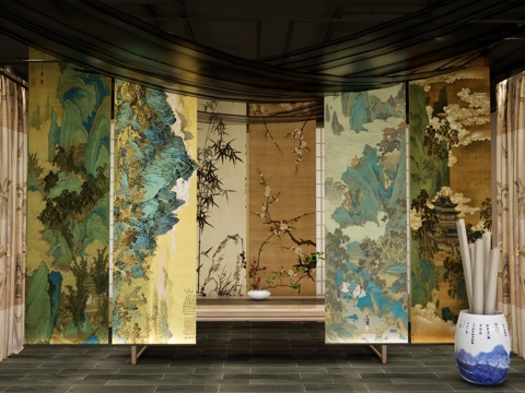 Chinese Painting and Calligraphy Exhibition Hall Calligraphy and Painting