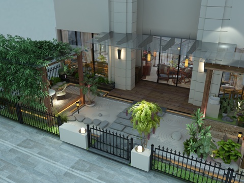 Japanese Chinese style Garden Landscape small yard
