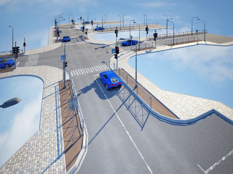 Modern road 3d model