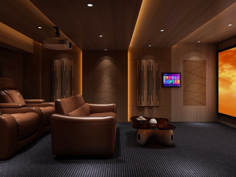 Modern video room electric sofa multi-person sofa sound-absorbing board tuning version diffusion board