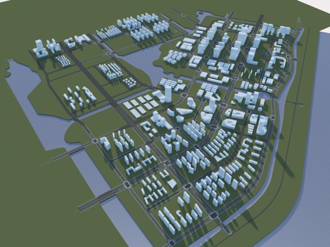 modern vitreous body planning body block bird's eye view planning road planning city body block