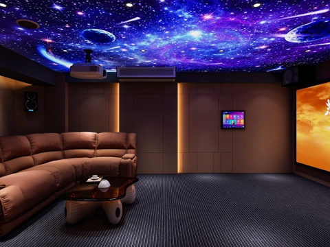 Modern AV room electric sofa L-shaped sofa
