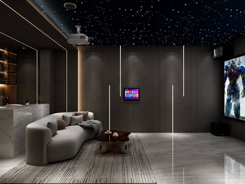 Modern AV Room Wine Cabinet