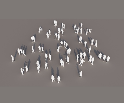 Modern three-dimensional character white model office character multi-person combination