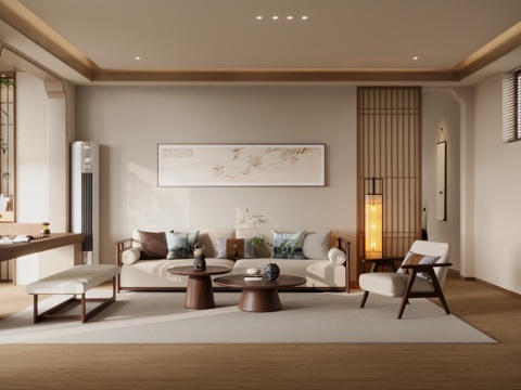 Song Style Aesthetics Living&Dining Room Song Style Aesthetics Self-built Living Room Neo-Chinese Style Living Room New Chinese Style Tea Room
