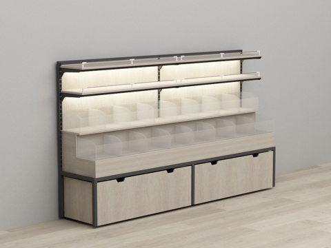 Transparent box shelves for snack shops