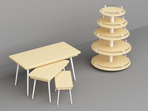 Supermarket convenience store round square display shelves