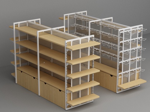 Supermarket Convenience Store with Base Cabinet Transparent Sunlight Backboard Hook Shelf