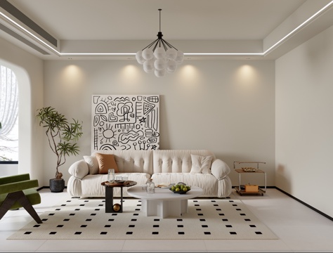 Cream Style Simple Living&Dining Room
