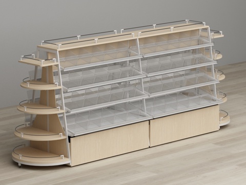 Trapezoid snack store shelf