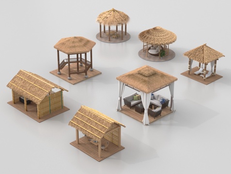 New Chinese pavilion gazebo thatched cottage thatched pavilion thatched shed