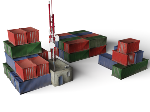 Container Telecom Signal Receiving Station Waste Factory Decadent Components Industrial Assets