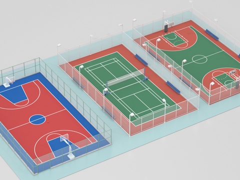 basketball court tennis court football field
