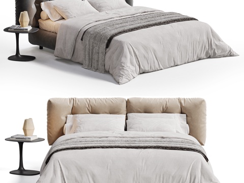 BAXTER Modern Cream Style Mid-century Style Double Bed Clouds Double Bed