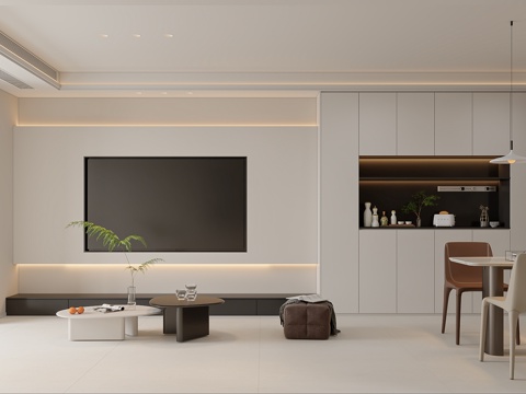 Modern Cream Style Living&Dining Room