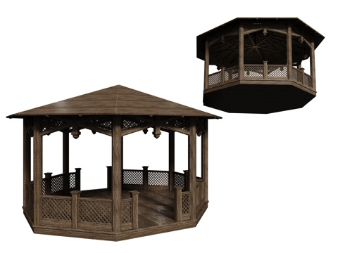Chinese style pavilion wooden pavilion ancient built pavilion landscape pavilion octagonal pavilion su model