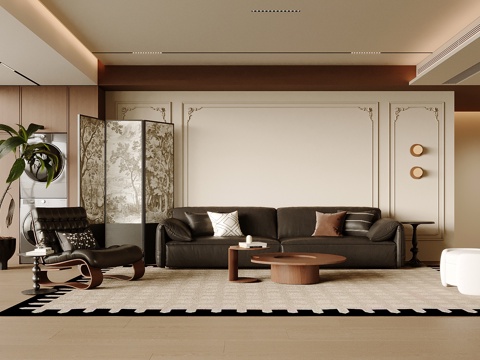 French living room sofa coffee table combination