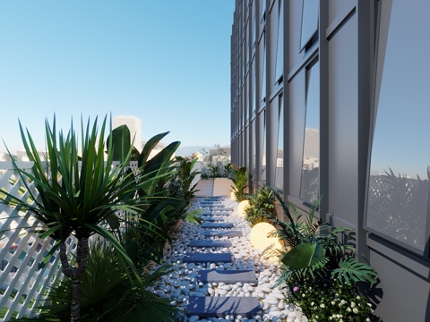 Office building terrace rest platform