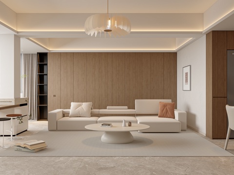 Modern Cream Style Living&Dining Room