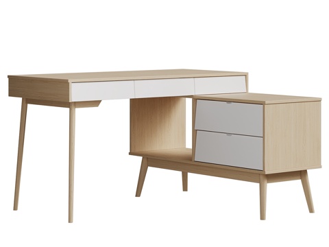 Leslie-2 Desktop Plywood White