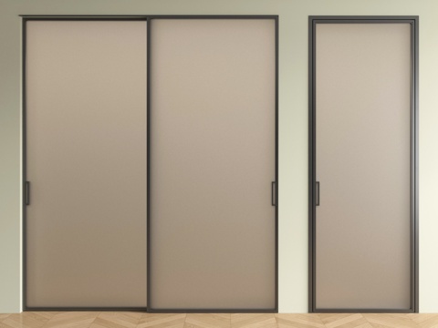Modern single door glass door sliding door sliding door Changhong glass door oil sand glass door kitchen