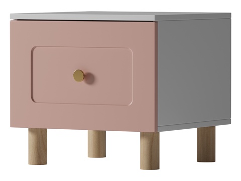 Modern Cream Style kids Bedside Cabinet