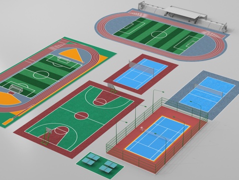 modern stadium football field basketball court volleyball court badminton court tennis court