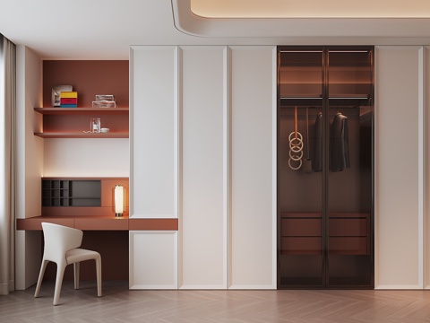 Modern desk integrated cabinet