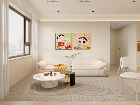 Cream Style Simple Living&Dining Room