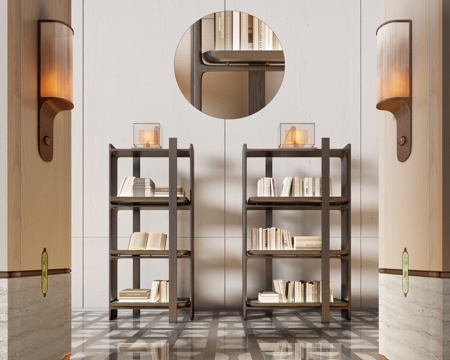 Minotti Miloti Modern Bookshelf Antique Bookcase Combination