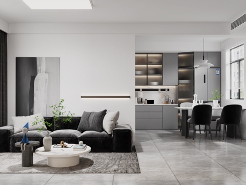 Modern Black and White Grey DiningRoom Black and White Grey Floor TV Cabinet Black and White Grey Wine Cabinet