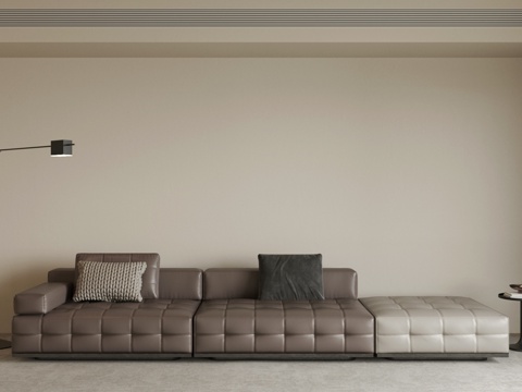Leather Couch Living Room Sofa Two-Seat Sofa Leather Multiplayer Sofa Brown Sofa