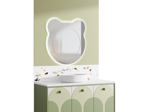 Modern Cream Style Children's Bathroom Cabinet