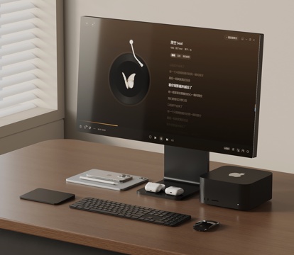 Desktop computer monitor keyboard