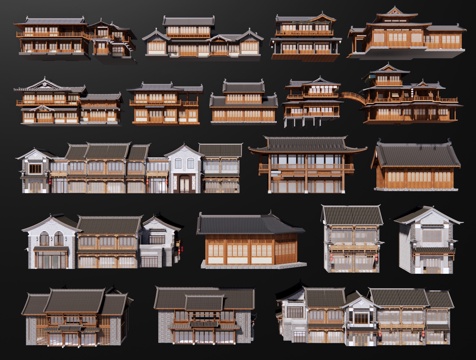 Chinese ancient architecture, ancient town architecture, commercial street architecture, antique architecture, ancient houses