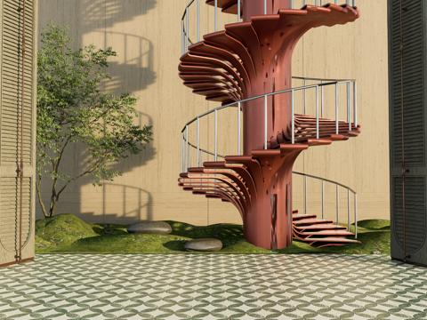 Modern luxury revolving stairs_stairs_revolving stairs_hotel stairs_modern stairs