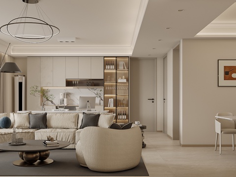 Cream Style Simple Living&Dining Room