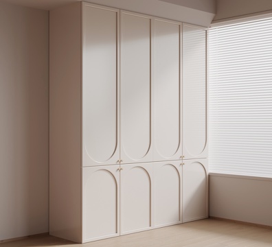 Modern Cream Style Wardrobe Finished Wardrobe Top Wardrobe