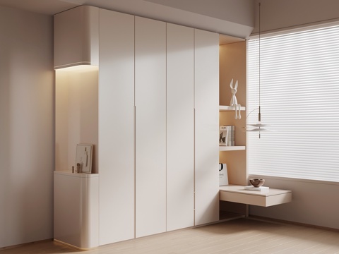 Modern Cream Style Wardrobe Finished Wardrobe Top Wardrobe