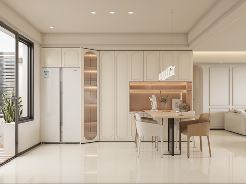 Modern Cream Style Living&Dining Room
